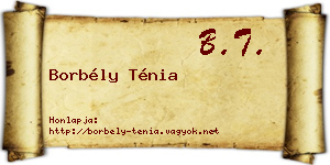 Borbély Ténia névjegykártya